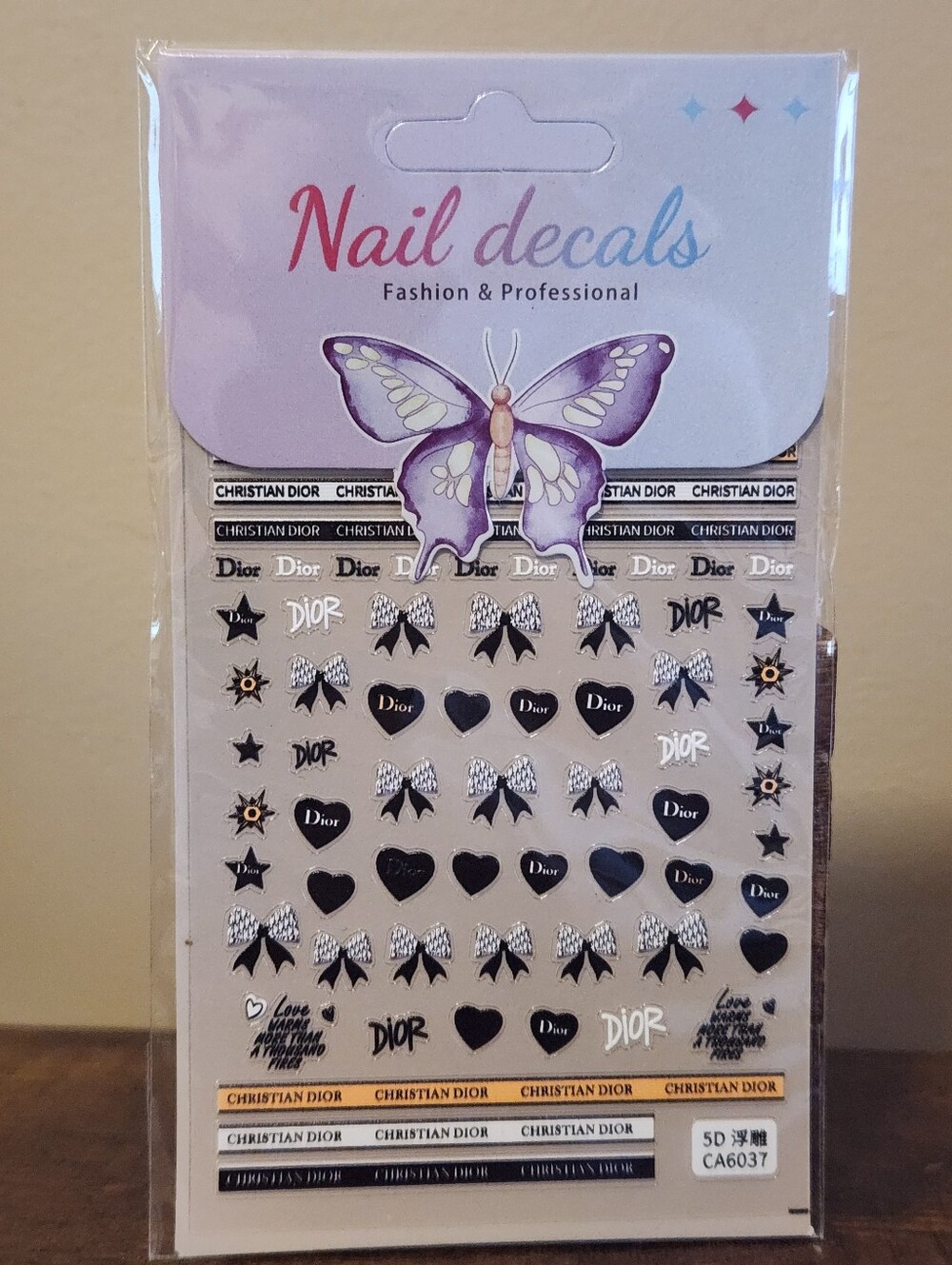 NAIL DECALS, BLACK/WHITE